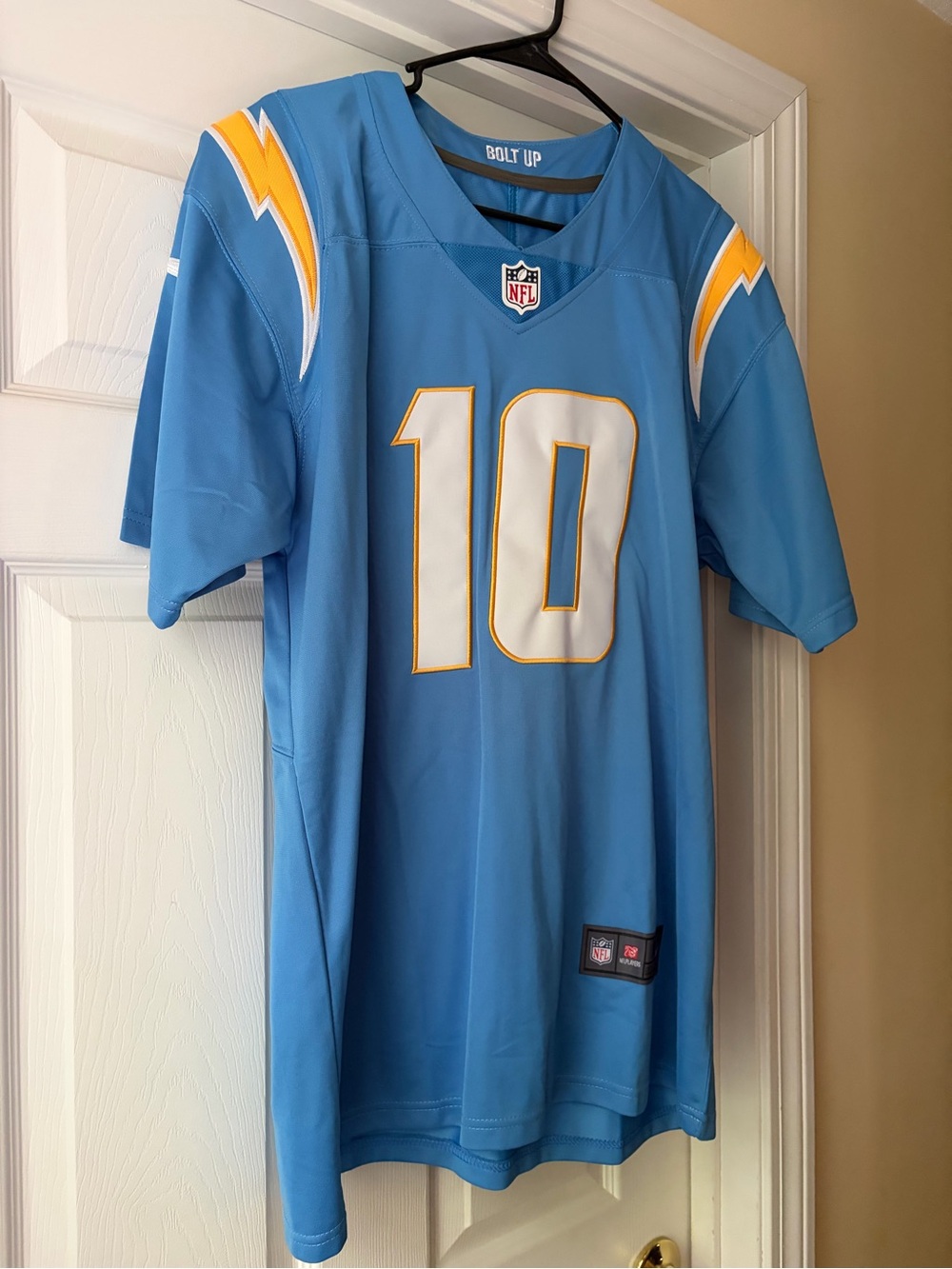 Fan Reproduction - Not Official Powder Blue #10 Jersey with Gold & White Accents